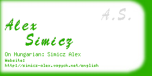 alex simicz business card